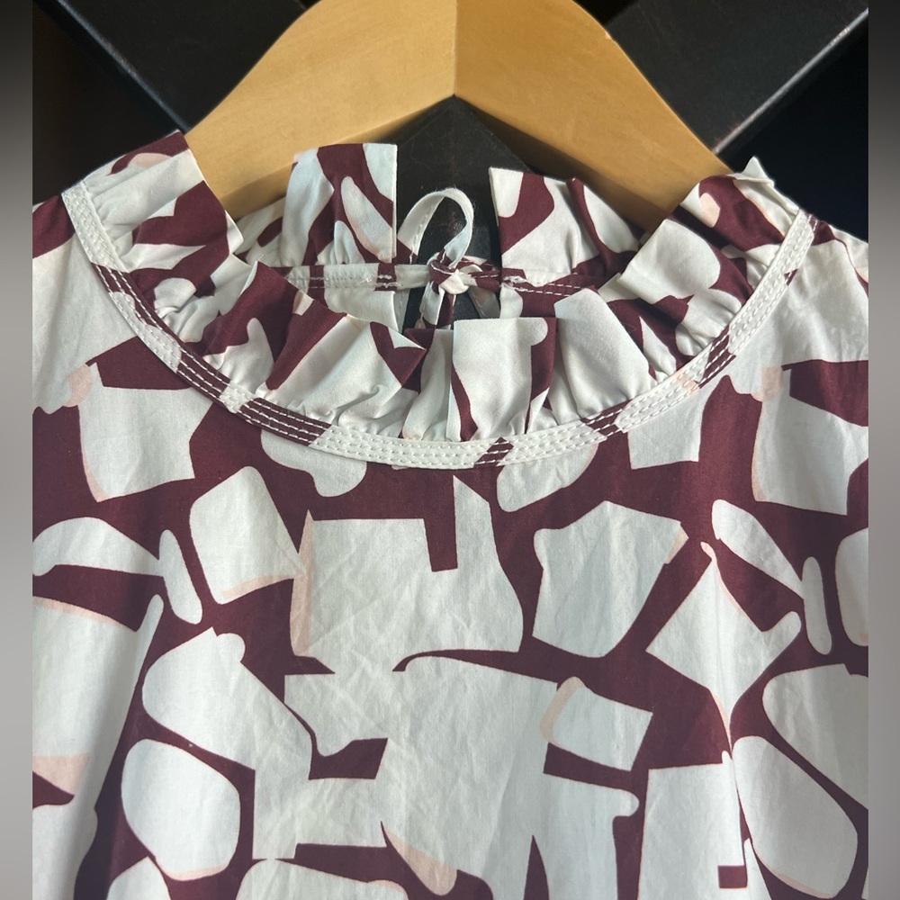 $600 Camilla and Marc "Como" High Neck Mini Dress - Burgundy Floral US 2 EUC - Picture 6 of 13
